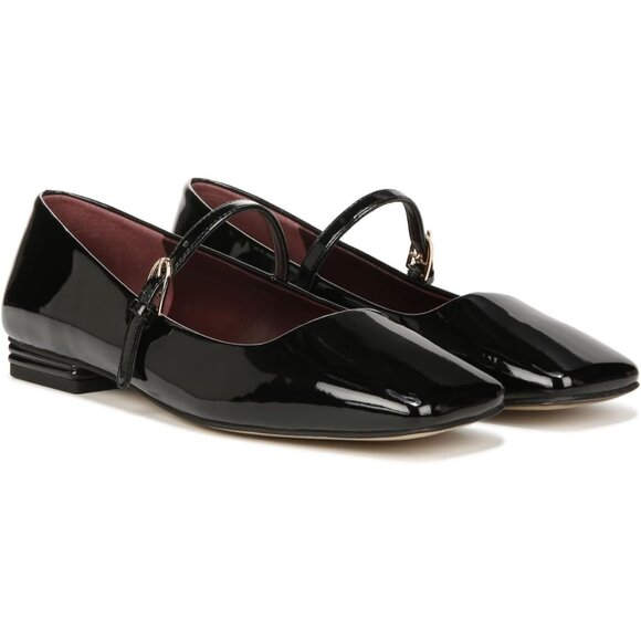 Franco Sarto Womens Black Patent Faux Leather Tinsley Mary Jane Ballet Flats - Picture 9 of 9